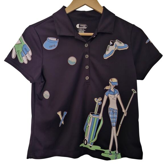 Izod Tops - Izod Extreme Function Women's Golf Graphics Polo Shirt Size Small
